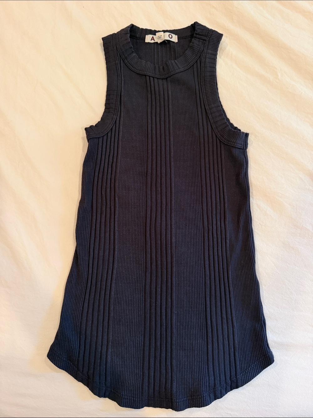 AMO Ribbed Tank Top in Deep Brown